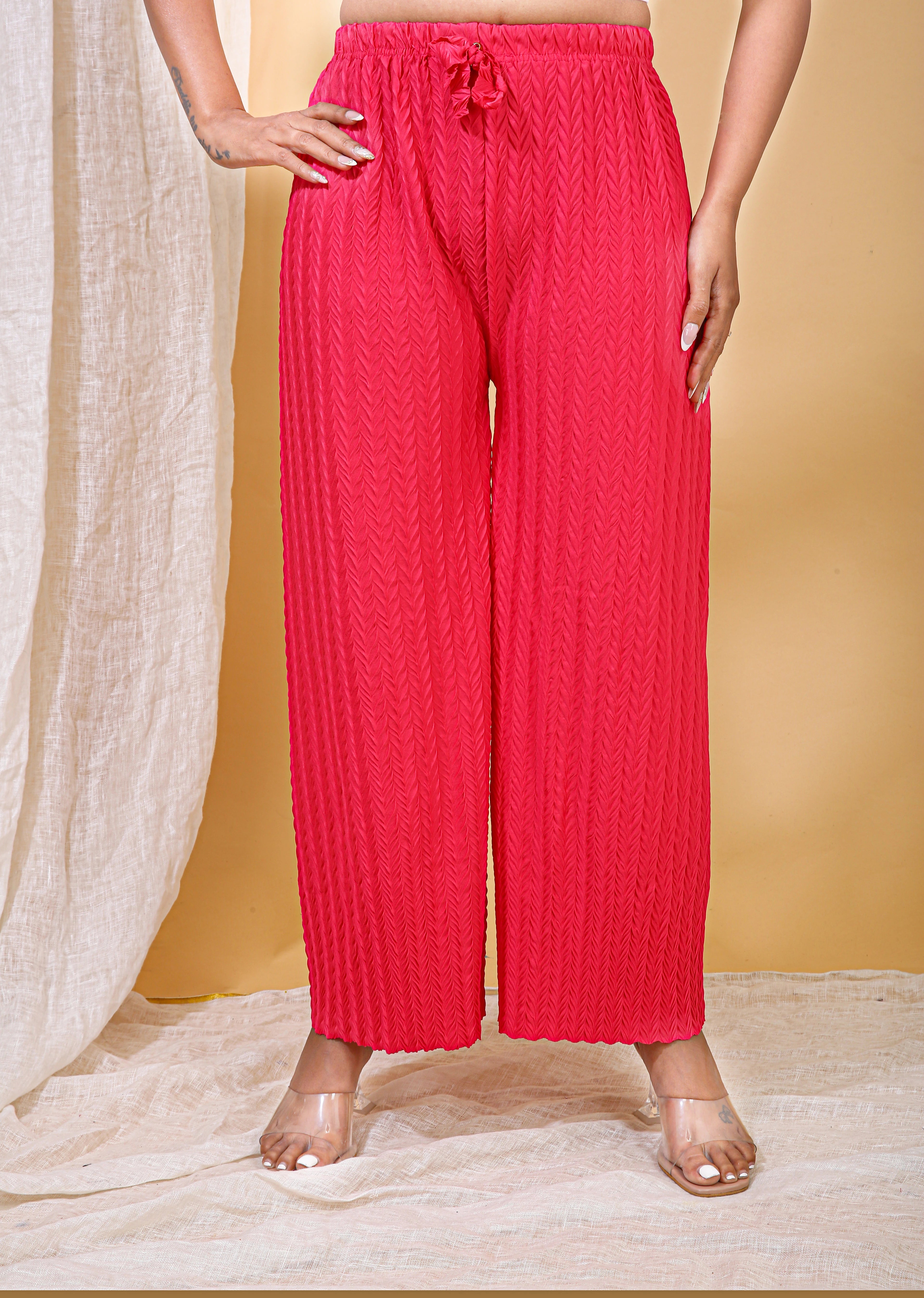 Cherry Floral Textured Palazzo